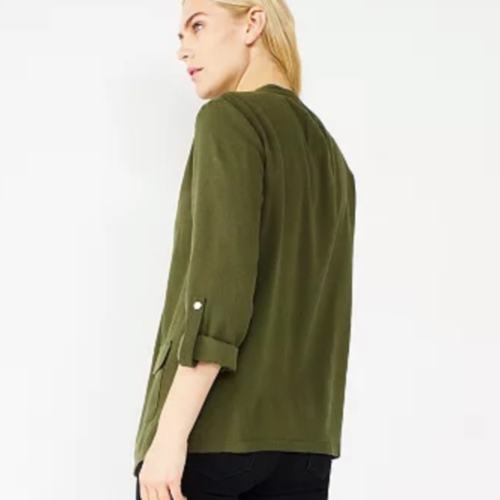 NWT Nine West Dark Olive Green Utility Jacket, Size Small - Picture 2 of 12